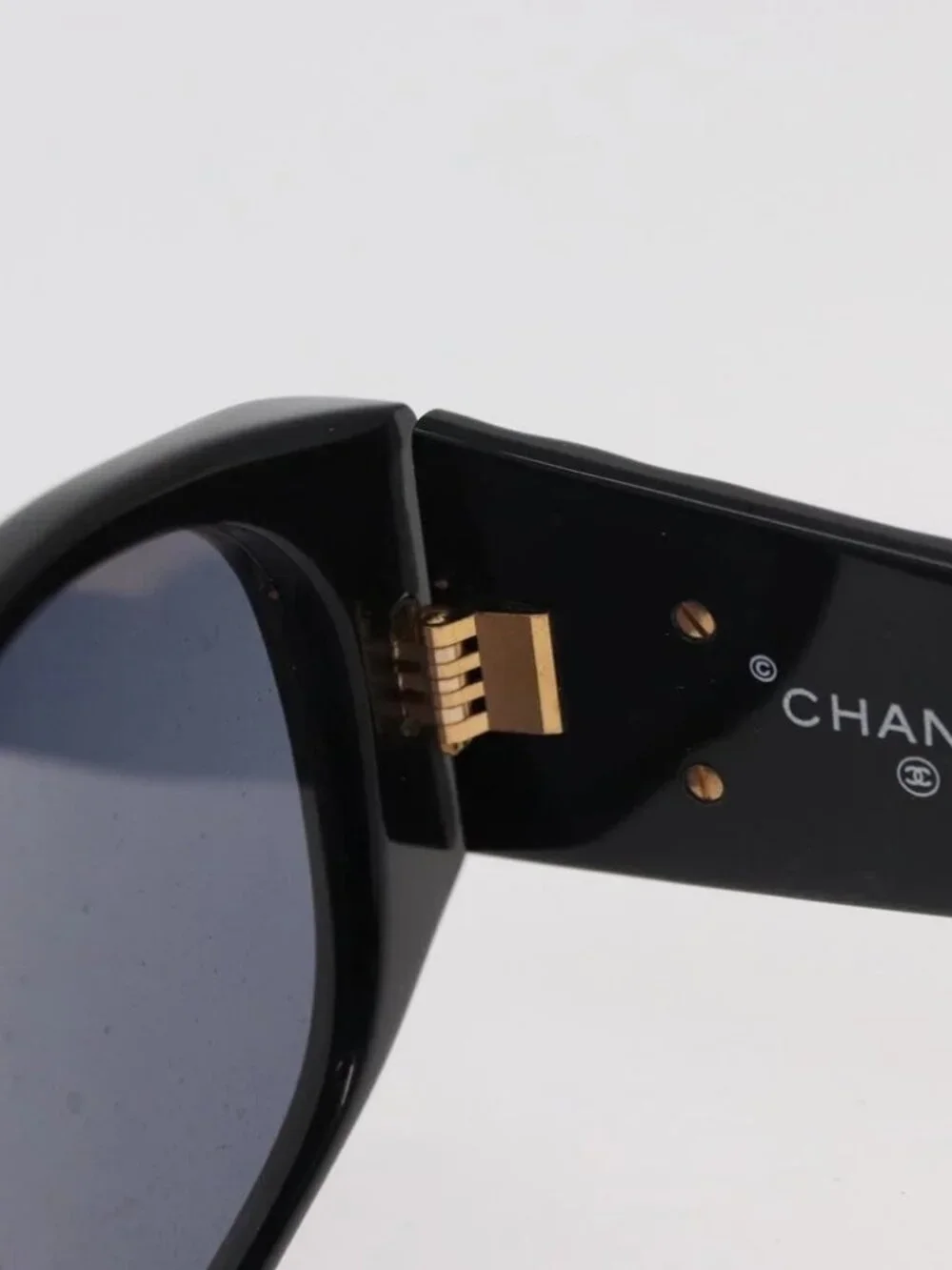 CHANEL Sunglasses plastic Black CC Auth ka3896A
